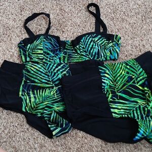 Swimsuits for All Tropical Print Swimsuit Size 12/14